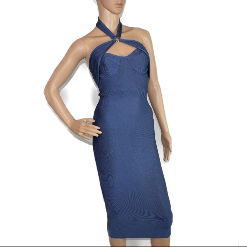 House of CB  “Saffi” Blue Bandage Dress